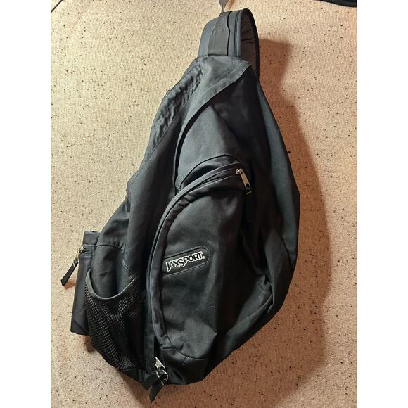 JanSport Airlift Black Sling Bag Crossbody Backpack - Picture 1 of 7
